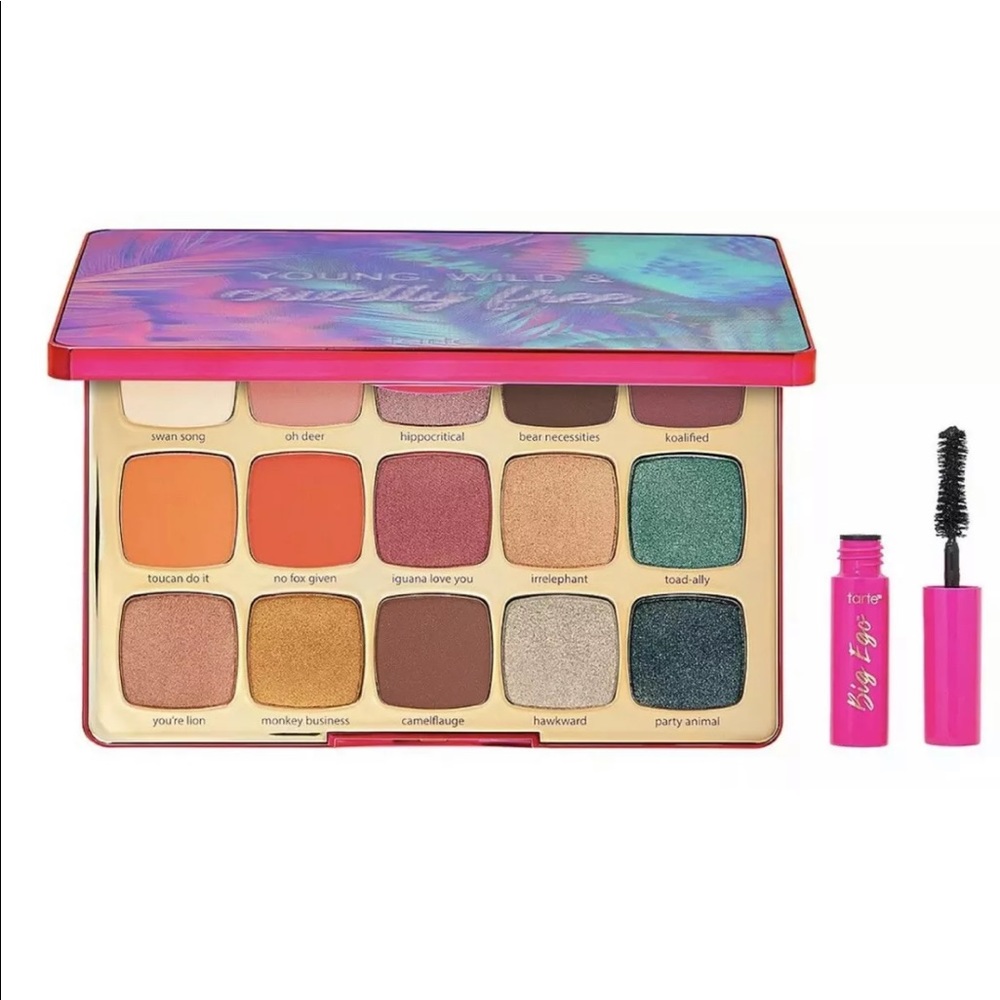 TARTE Unleashed Animal-inspired Large Pan Eyeshadow Palette Mascara $39 NIB